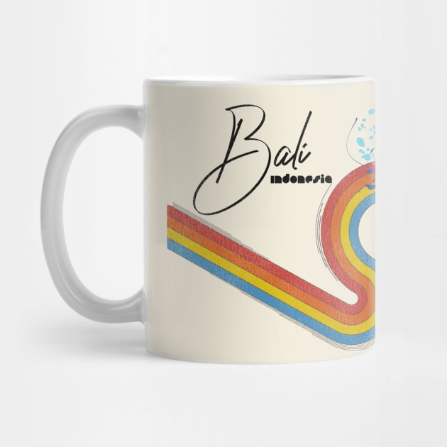 Retro 70s/80s Style Rainbow Surfing Wave Bali by darklordpug